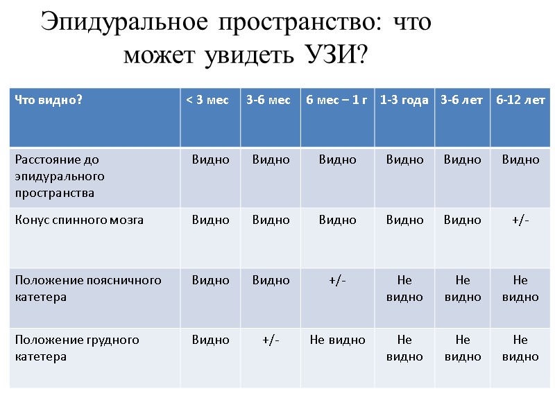 Эпидуральное пространство: что может увидеть УЗИ?